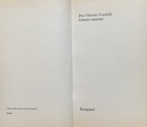 Tondelli, Pier Vittorio - Camere separate   [Bompiani Milano, 1989] - immagine 3